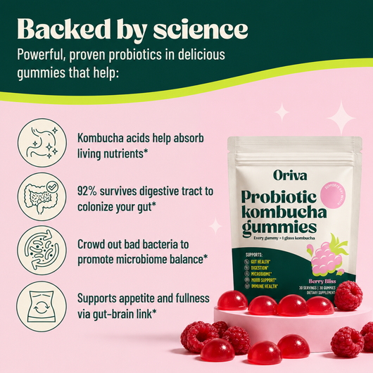 Oriva® Probiotic Kombucha Gummies